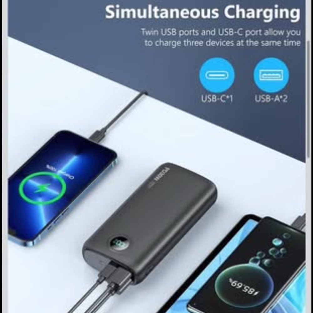 Power-Bank-Portable-Charger - 40000mAh Power Bank 30W Quick Charging - Picture 3 of 7